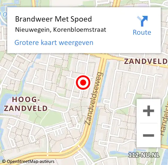 Locatie op kaart van de 112 melding: Brandweer Met Spoed Naar Nieuwegein, Korenbloemstraat op 26 april 2024 22:37