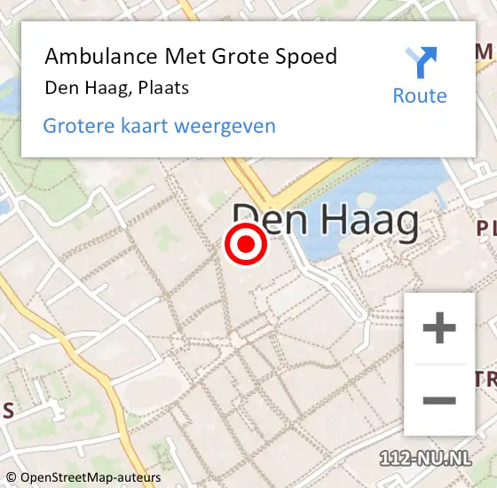 Locatie op kaart van de 112 melding: Ambulance Met Grote Spoed Naar Den Haag, Plaats op 26 april 2024 23:31