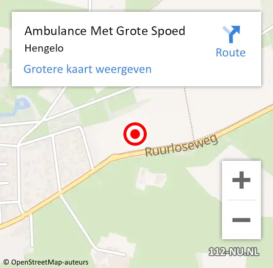 Locatie op kaart van de 112 melding: Ambulance Met Grote Spoed Naar Hengelo op 26 april 2024 23:35