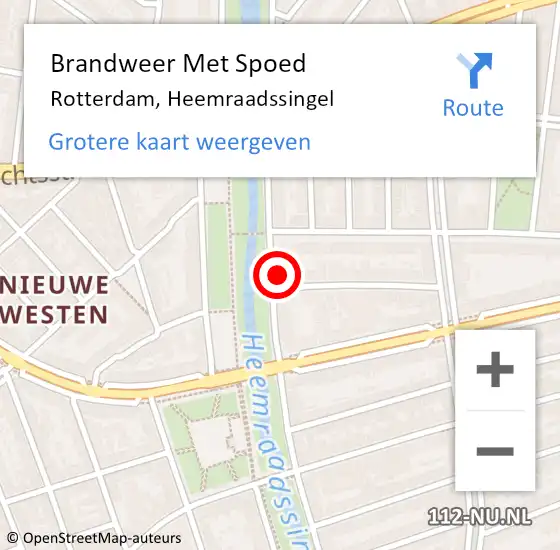 Locatie op kaart van de 112 melding: Brandweer Met Spoed Naar Rotterdam, Heemraadssingel op 27 april 2024 00:14