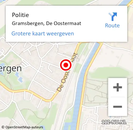 Locatie op kaart van de 112 melding: Politie Gramsbergen, De Oostermaat op 27 april 2024 00:19