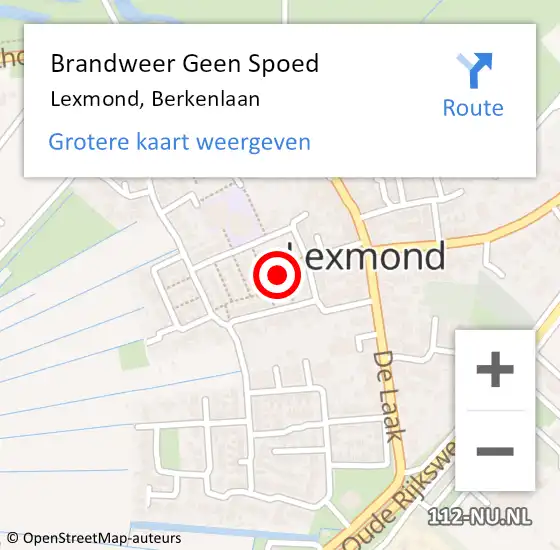 Locatie op kaart van de 112 melding: Brandweer Geen Spoed Naar Lexmond, Berkenlaan op 27 april 2024 00:22