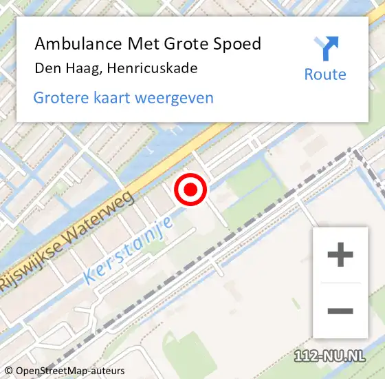 Locatie op kaart van de 112 melding: Ambulance Met Grote Spoed Naar Den Haag, Henricuskade op 27 april 2024 00:47