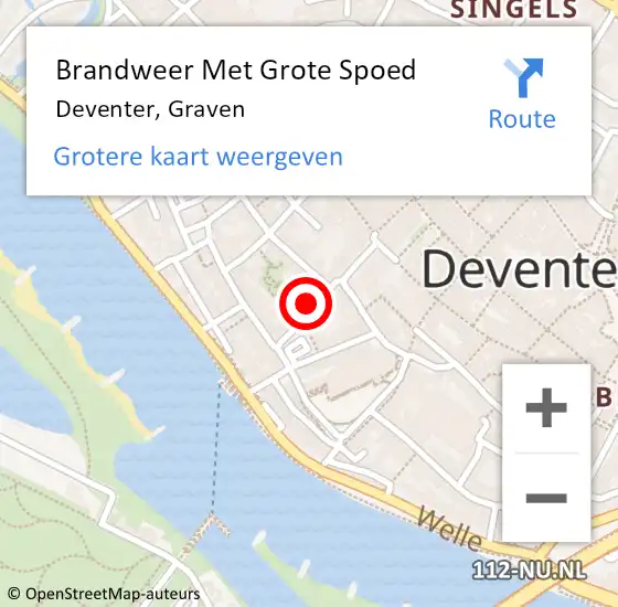 Locatie op kaart van de 112 melding: Brandweer Met Grote Spoed Naar Deventer, Graven op 27 april 2024 01:21