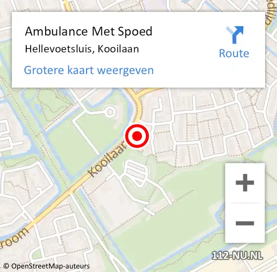 Locatie op kaart van de 112 melding: Ambulance Met Spoed Naar Hellevoetsluis, Kooilaan op 27 april 2024 01:29