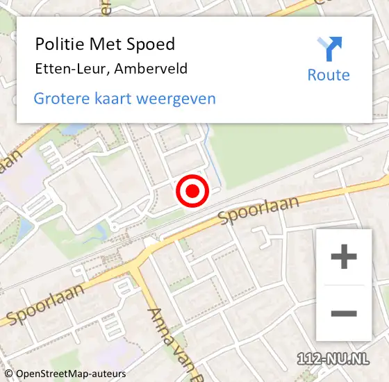 Locatie op kaart van de 112 melding: Politie Met Spoed Naar Etten-Leur, Amberveld op 27 april 2024 01:54