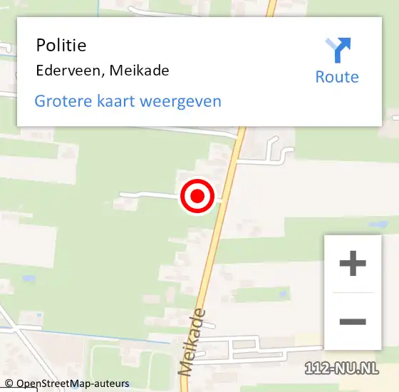 Locatie op kaart van de 112 melding: Politie Ederveen, Meikade op 27 april 2024 03:43
