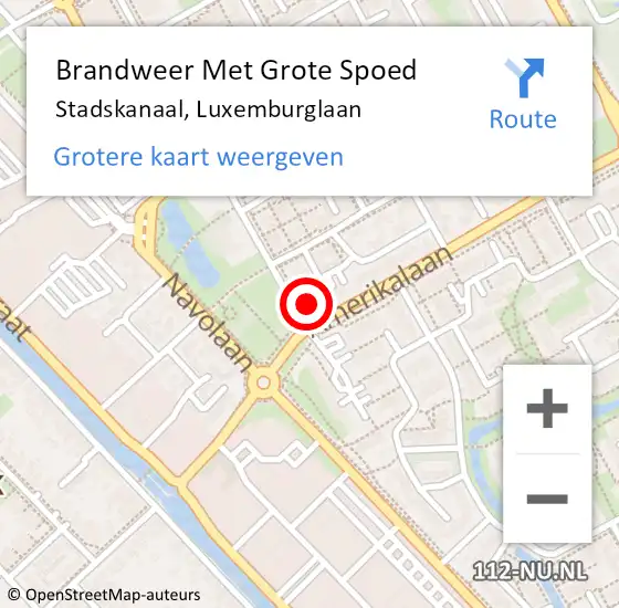 Locatie op kaart van de 112 melding: Brandweer Met Grote Spoed Naar Stadskanaal, Luxemburglaan op 27 april 2024 05:22