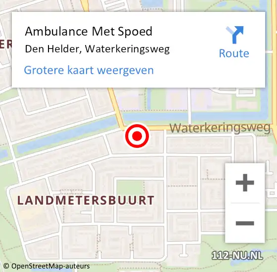 Locatie op kaart van de 112 melding: Ambulance Met Spoed Naar Den Helder, Waterkeringsweg op 27 april 2024 06:07