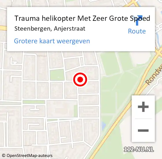 Locatie op kaart van de 112 melding: Trauma helikopter Met Zeer Grote Spoed Naar Steenbergen, Anjerstraat op 27 april 2024 06:34