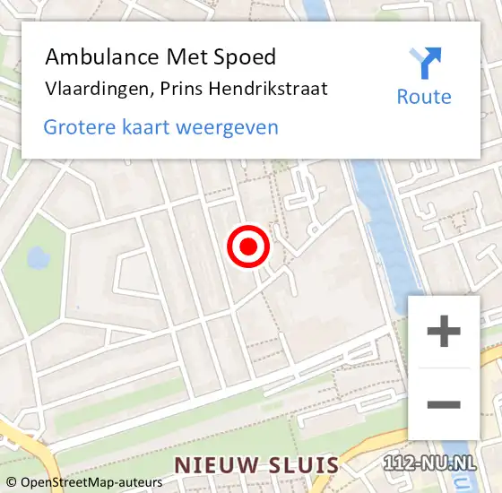Locatie op kaart van de 112 melding: Ambulance Met Spoed Naar Vlaardingen, Prins Hendrikstraat op 27 april 2024 07:24
