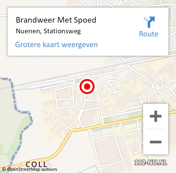 Locatie op kaart van de 112 melding: Brandweer Met Spoed Naar Nuenen, Stationsweg op 27 april 2024 07:49