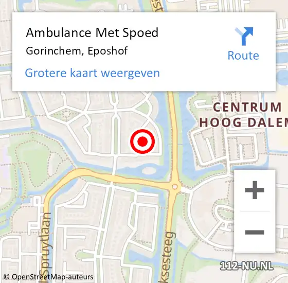 Locatie op kaart van de 112 melding: Ambulance Met Spoed Naar Gorinchem, Eposhof op 27 april 2024 08:47