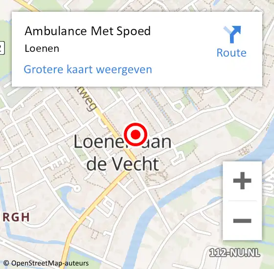 Locatie op kaart van de 112 melding: Ambulance Met Spoed Naar Loenen aan de Vecht op 27 april 2024 08:52