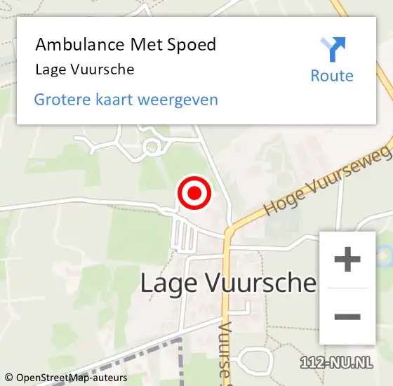 Locatie op kaart van de 112 melding: Ambulance Met Spoed Naar Lage Vuursche op 27 april 2024 09:16