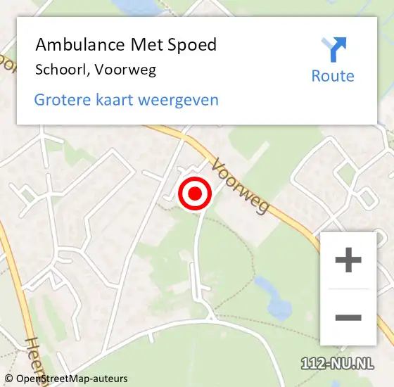 Locatie op kaart van de 112 melding: Ambulance Met Spoed Naar Schoorl, Voorweg op 27 april 2024 09:20