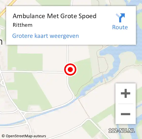Locatie op kaart van de 112 melding: Ambulance Met Grote Spoed Naar Ritthem op 27 april 2024 10:23