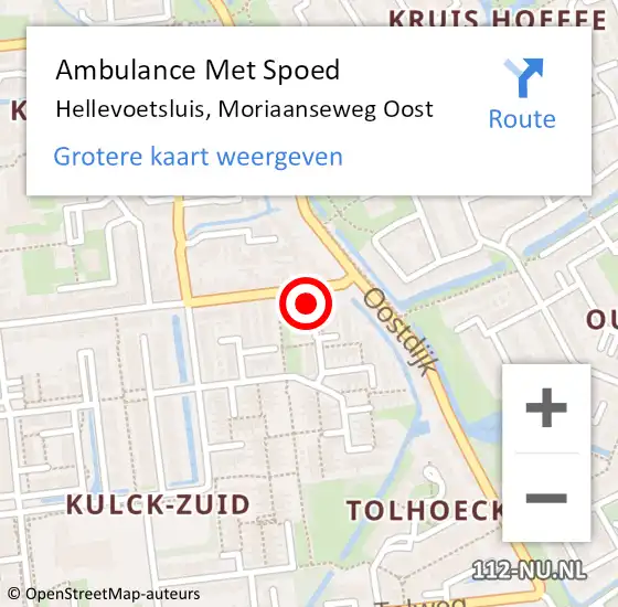 Locatie op kaart van de 112 melding: Ambulance Met Spoed Naar Hellevoetsluis, Moriaanseweg Oost op 27 april 2024 11:05
