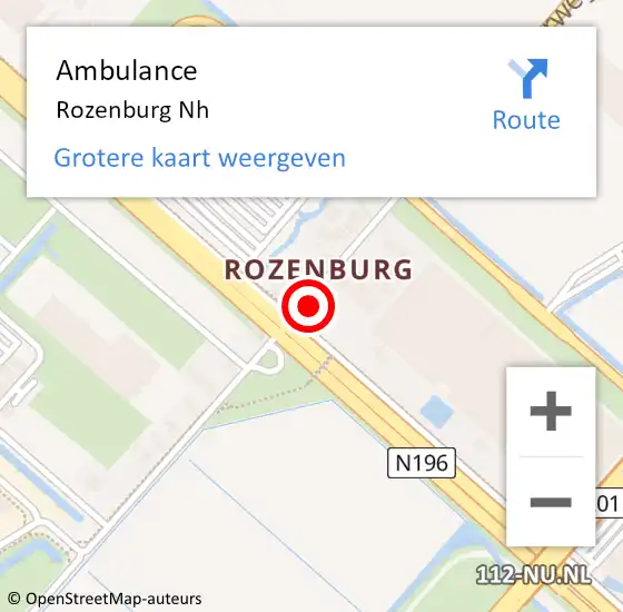 Locatie op kaart van de 112 melding: Ambulance Rozenburg op 27 april 2024 11:16