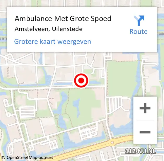 Locatie op kaart van de 112 melding: Ambulance Met Grote Spoed Naar Amstelveen, Uilenstede op 27 april 2024 11:55
