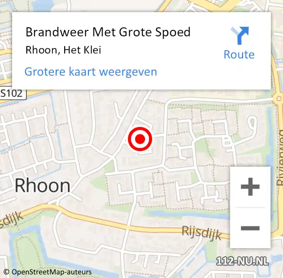 Locatie op kaart van de 112 melding: Brandweer Met Grote Spoed Naar Rhoon, Het Klei op 27 april 2024 12:00