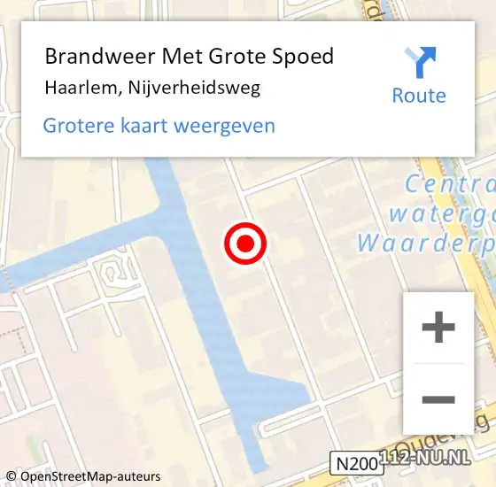 Locatie op kaart van de 112 melding: Brandweer Met Grote Spoed Naar Haarlem, Nijverheidsweg op 27 april 2024 12:38