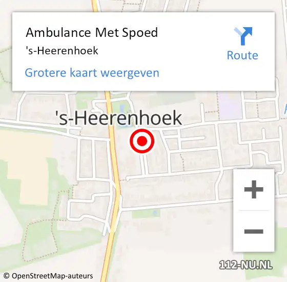 Locatie op kaart van de 112 melding: Ambulance Met Spoed Naar 's-Heerenhoek op 27 april 2024 12:54