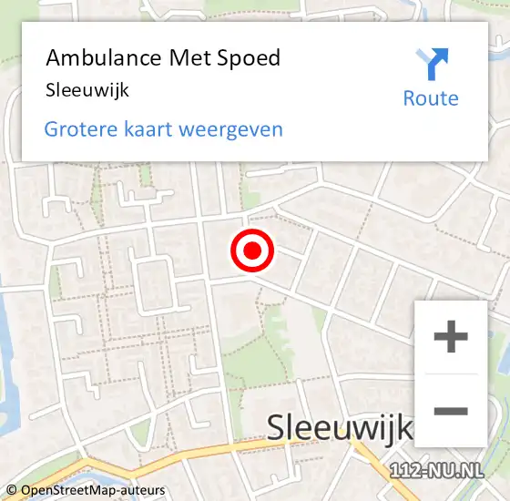 Locatie op kaart van de 112 melding: Ambulance Met Spoed Naar Sleeuwijk op 27 april 2024 13:15