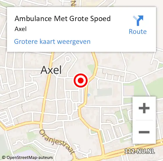 Locatie op kaart van de 112 melding: Ambulance Met Grote Spoed Naar Axel op 27 april 2024 13:19