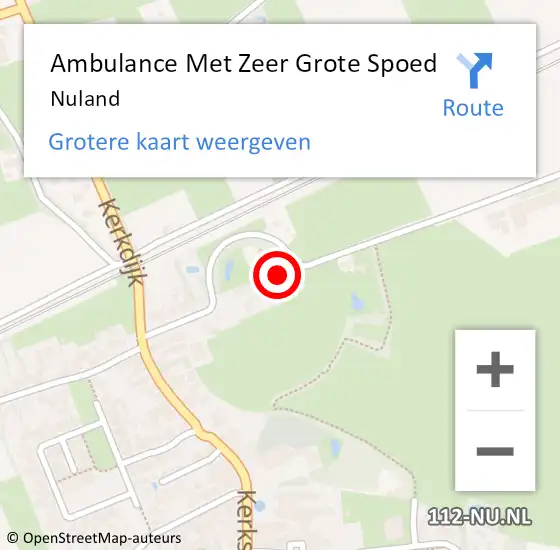 Locatie op kaart van de 112 melding: Ambulance Met Zeer Grote Spoed Naar Nuland op 27 april 2024 13:46