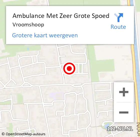 Locatie op kaart van de 112 melding: Ambulance Met Zeer Grote Spoed Naar Vroomshoop op 27 april 2024 14:00