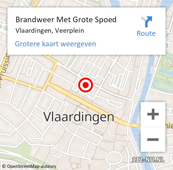 Locatie op kaart van de 112 melding: Brandweer Met Grote Spoed Naar Vlaardingen, Veerplein op 27 april 2024 15:03
