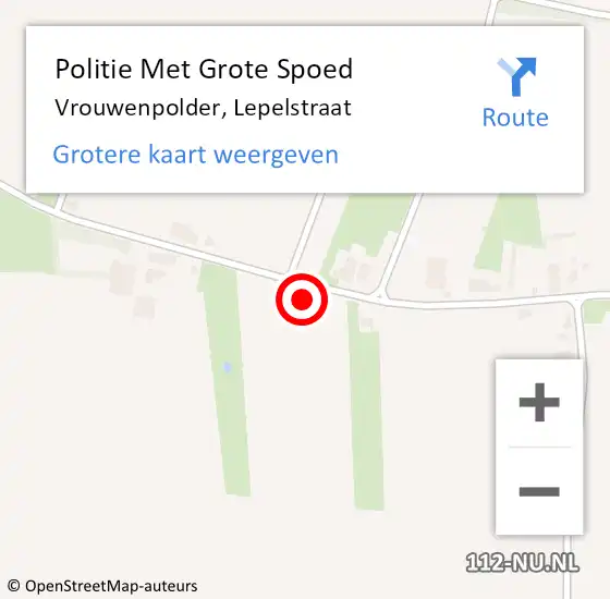 Locatie op kaart van de 112 melding: Politie Met Grote Spoed Naar Vrouwenpolder, Lepelstraat op 27 april 2024 15:20