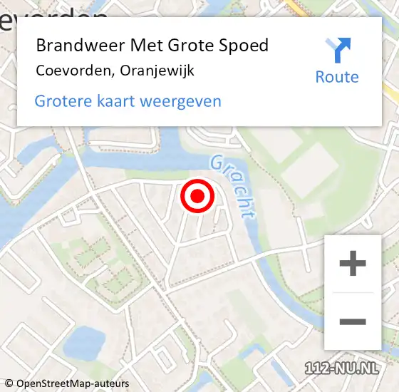 Locatie op kaart van de 112 melding: Brandweer Met Grote Spoed Naar Coevorden, Oranjewijk op 27 april 2024 15:45