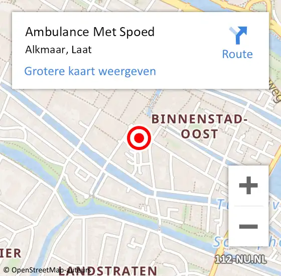 Locatie op kaart van de 112 melding: Ambulance Met Spoed Naar Alkmaar, Laat op 27 april 2024 15:49