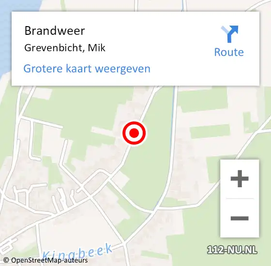 Locatie op kaart van de 112 melding: Brandweer Grevenbicht, Mik op 3 oktober 2014 20:35