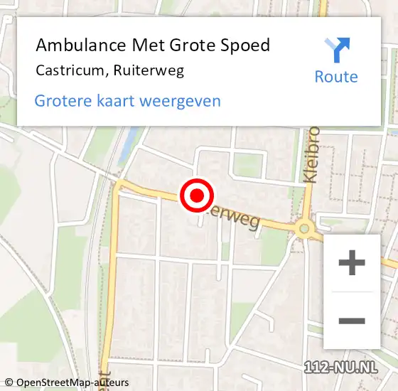 Locatie op kaart van de 112 melding: Ambulance Met Grote Spoed Naar Castricum, Ruiterweg op 27 april 2024 16:48