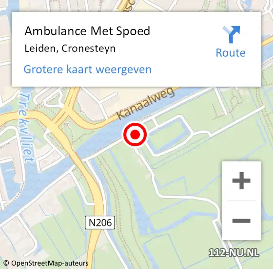 Locatie op kaart van de 112 melding: Ambulance Met Spoed Naar Leiden, Cronesteyn op 27 april 2024 16:59