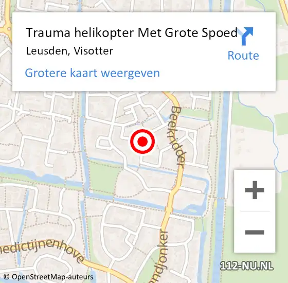 Locatie op kaart van de 112 melding: Trauma helikopter Met Grote Spoed Naar Leusden, Visotter op 27 april 2024 17:15