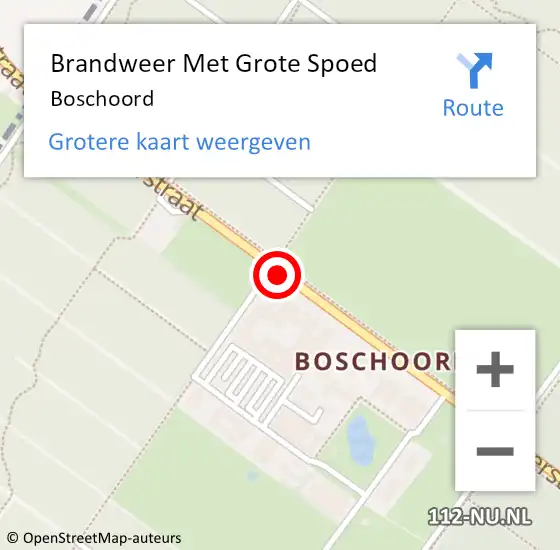 Locatie op kaart van de 112 melding: Brandweer Met Grote Spoed Naar Boschoord op 3 oktober 2014 20:49