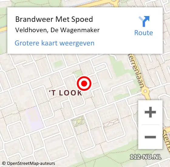 Locatie op kaart van de 112 melding: Brandweer Met Spoed Naar Veldhoven, De Wagenmaker op 27 april 2024 17:44