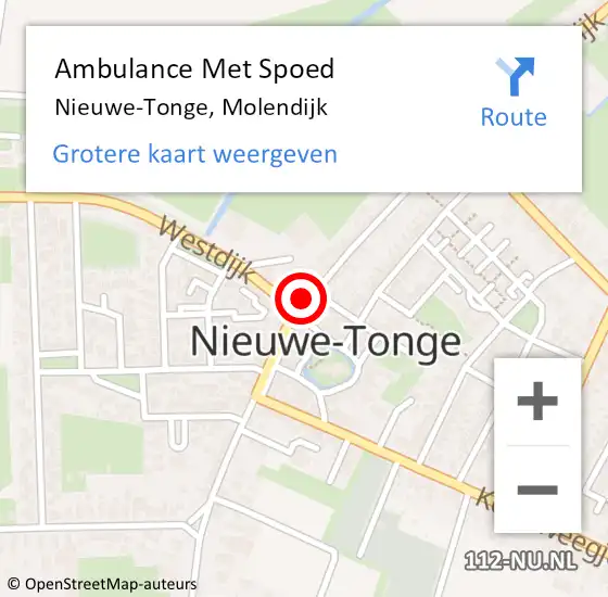Locatie op kaart van de 112 melding: Ambulance Met Spoed Naar Nieuwe-Tonge, Molendijk op 27 april 2024 17:58
