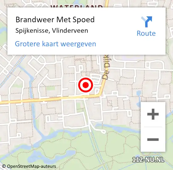 Locatie op kaart van de 112 melding: Brandweer Met Spoed Naar Spijkenisse, Vlinderveen op 27 april 2024 18:07