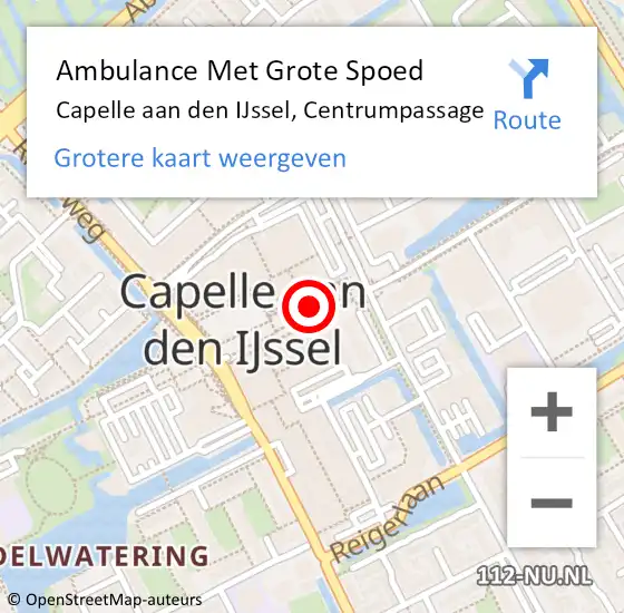 Locatie op kaart van de 112 melding: Ambulance Met Grote Spoed Naar Capelle aan den IJssel, Centrumpassage op 27 april 2024 18:38
