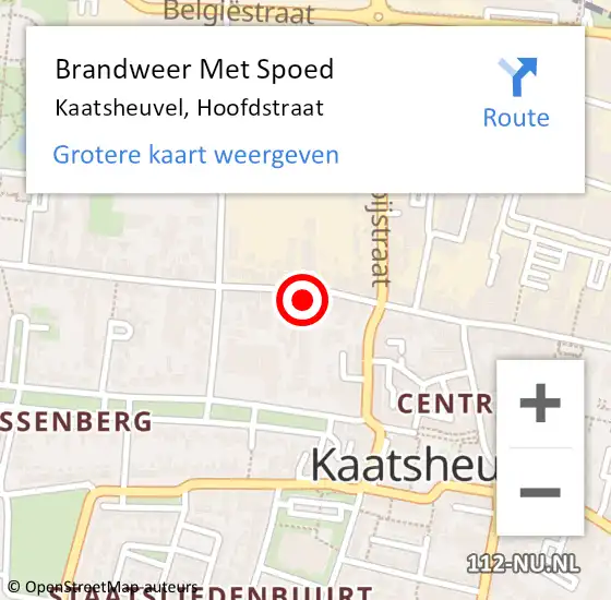 Locatie op kaart van de 112 melding: Brandweer Met Spoed Naar Kaatsheuvel, Hoofdstraat op 27 april 2024 18:46
