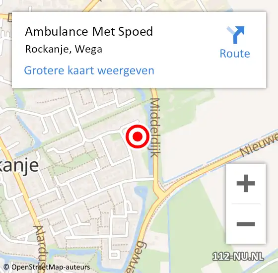Locatie op kaart van de 112 melding: Ambulance Met Spoed Naar Rockanje, Wega op 27 april 2024 19:08