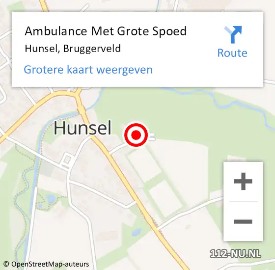 Locatie op kaart van de 112 melding: Ambulance Met Grote Spoed Naar Hunsel, Bruggerveld op 27 april 2024 19:13