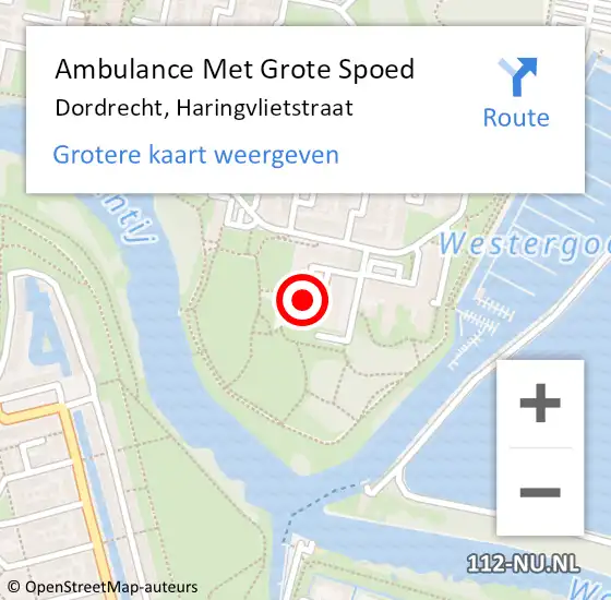 Locatie op kaart van de 112 melding: Ambulance Met Grote Spoed Naar Dordrecht, Haringvlietstraat op 27 april 2024 20:15