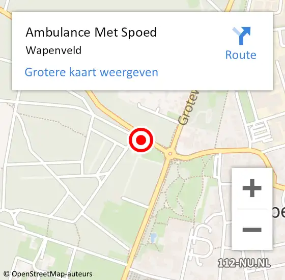 Locatie op kaart van de 112 melding: Ambulance Met Spoed Naar Wapenveld op 27 april 2024 20:57