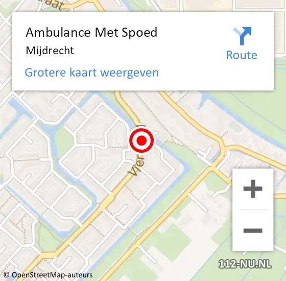 Locatie op kaart van de 112 melding: Ambulance Met Spoed Naar Mijdrecht op 27 april 2024 21:24